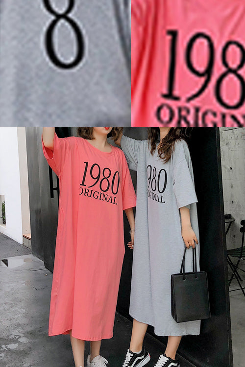 Handgemachte O-Ausschnitt Halbarm-Baumwollkleidung für Frauen 2019 Outfits Rosendruck langes Kleid Sommer