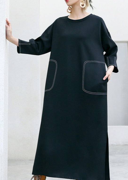 Handgemachte Taschen Baumwolle Outfit Vintage Kleiderschränke schwarz Plus Size Kleider