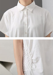 Handmade fine Women Patchwork Irregular Short Sleeve Summer Dress - SooLinen