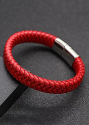 Handwoven Pure Red Dragon Scale Patterned Koi Bracelet