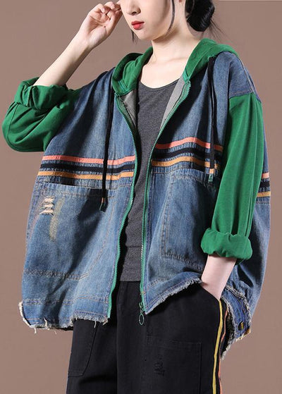 Hooded Plus Size Spring Maxi Coat Green Clothing Jackets - SooLinen