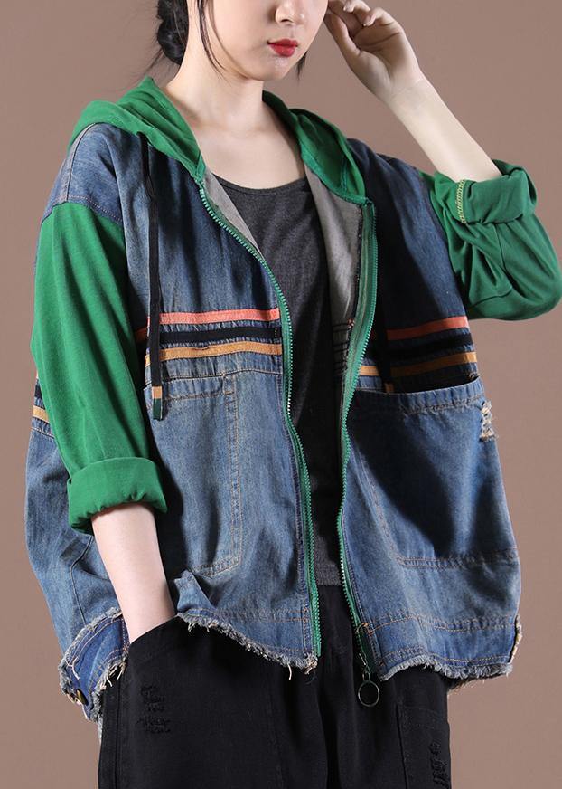 Hooded Plus Size Spring Maxi Coat Green Clothing Jackets - SooLinen