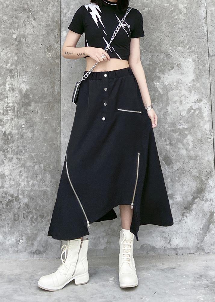 Irregular skirt female summer a-line skirt in the long section of large size elastic waist wild casual skirt - SooLinen