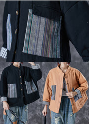 Italian Black Oversized Patchwork Fine Cotton Filled Puffer Jacket Winter