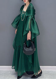 Italian Green Wrinkled Patchwork Silk Cardigan Summer