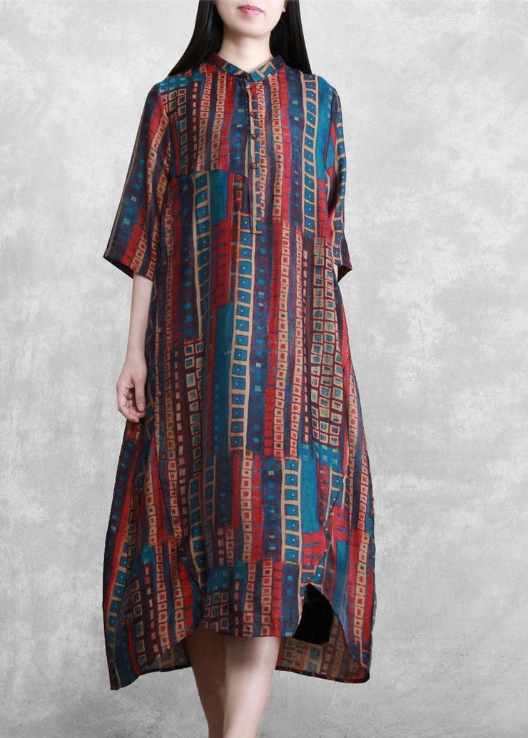 Italian Plus Size Multicolor Art Dresses< - SooLinen