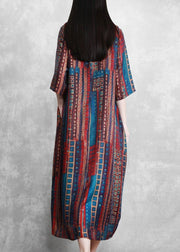 Italian Plus Size Multicolor Art Dresses< - SooLinen