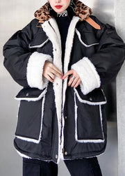Italian black Fine clothes For Women Outfits patchwork leopard tie waist coats - SooLinen