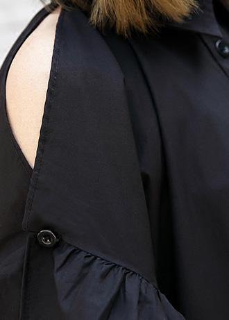 Italian black hollow out cotton quilting dresses asymmetric hem Traveling summer patchwork Dress - SooLinen