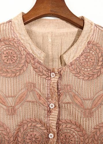 Italian o neck patchwork lace linen tunic pattern Omychic Photography khaki A Line Dress Summer