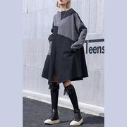 Italian patchwork Cotton quilting clothes Plus Size pattern black Knee Dress