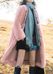 Italian pink fine crane coats pattern embroidery outwears - SooLinen