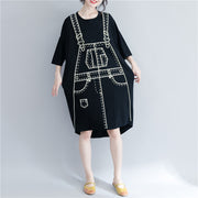 Italienische schwarze Kleiderschränke O-Ausschnitt Low High Design Maxi Frühlingskleid