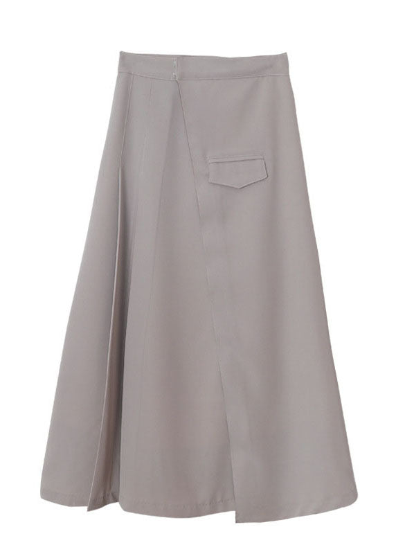 Khaki Asymmetrical Design Summer A Line Skirt