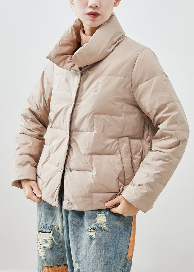 Khaki Duck Down Puffers Jackets Oversized Thick Winter