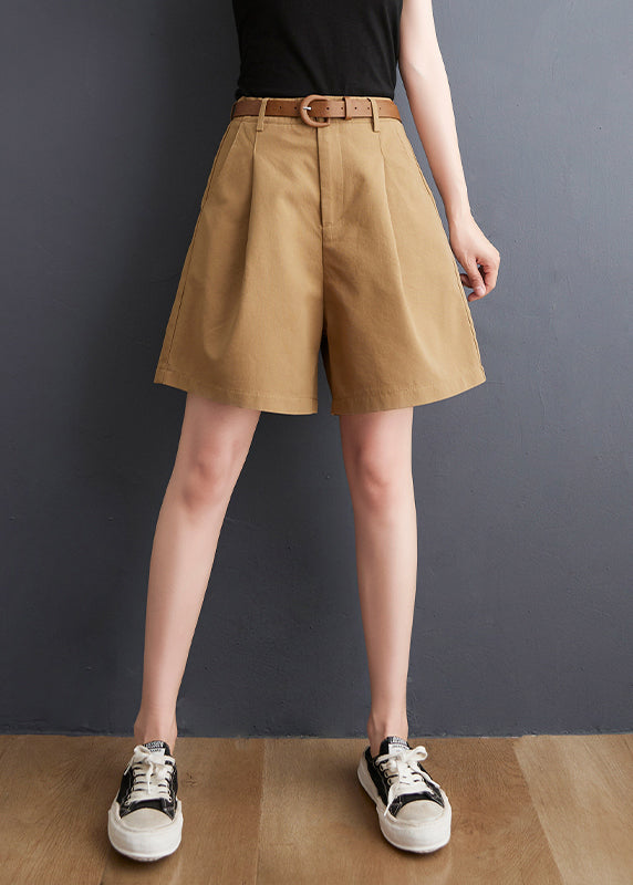 Khaki Hohe Taille Hotpants Schärpen Sommer