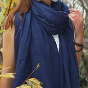 Large size navy scarf women&