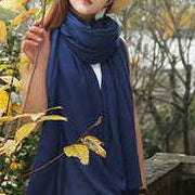 Large size navy scarf women's bib Korean style wild long shawl - SooLinen