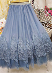 Light Grey Tulle A Line Skirt Elastic Waist Exra Large Hem Summer
