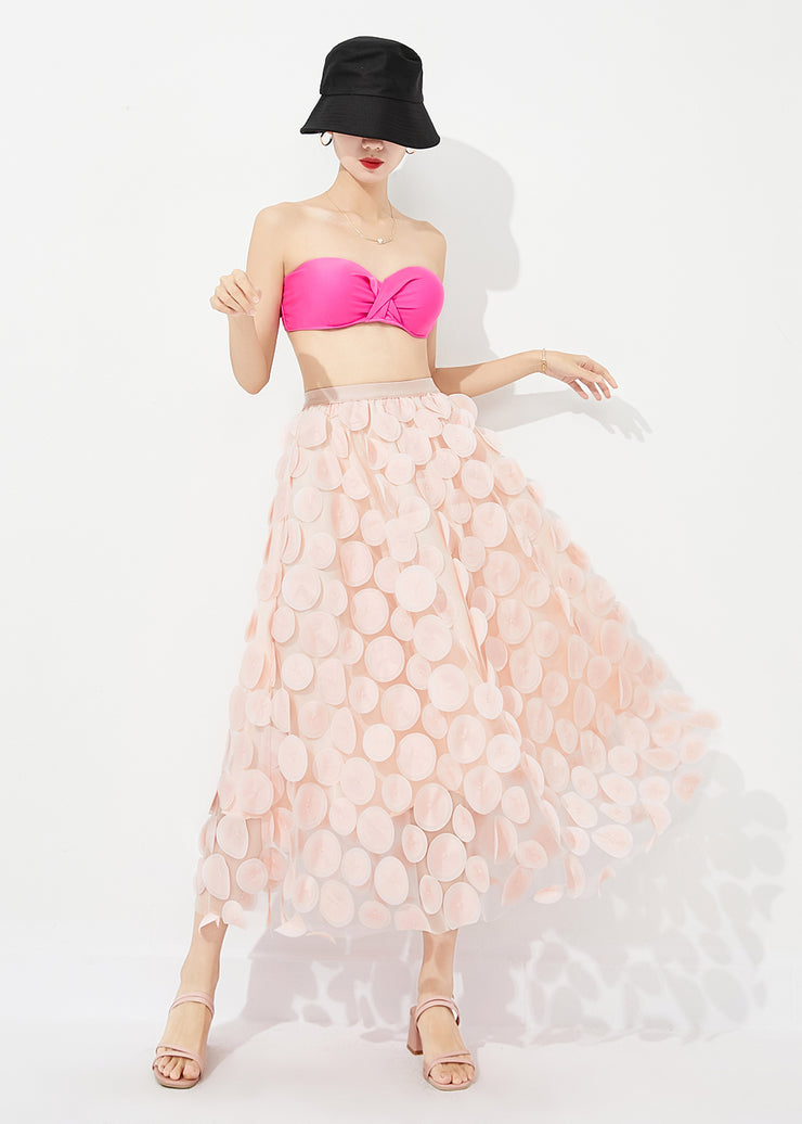 Light Pink Tulle A Line Skirt Oversized Summer
