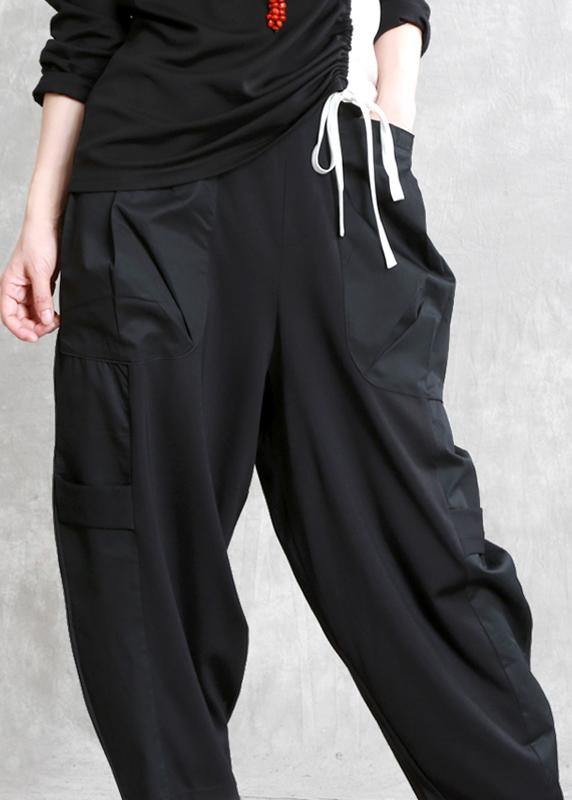 Literary personality wide-leg pants women solid spring loose casual pants - SooLinen