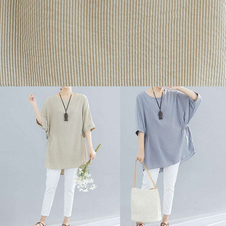 Loose Batwing Sleeve cotton Blouse Inspiration nude shirts summer - SooLinen