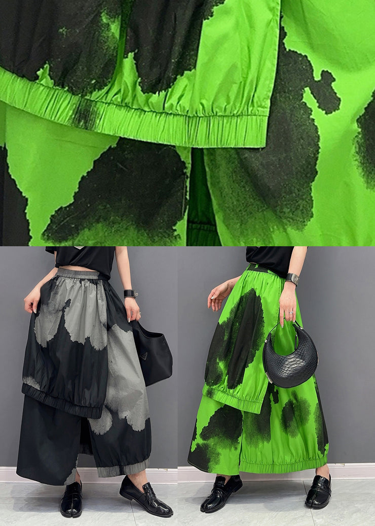 Loose Black Print Maxi Skirts Summer