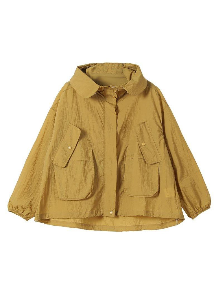 Loose Green zippered UPF 50+ Coat Jacket Hooded Coat Summer - SooLinen
