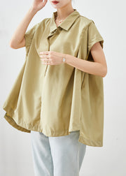 Loose Khaki Oversized Spandex Shirt Tops Summer