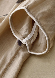 Loose Linen Colour Print Low High Design Patchwork Cotton T Shirts Summer