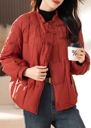 Loose Red Ruffled Tasseled Patchwork Fine Cotton Filled Jackets Winter