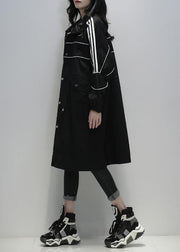 Loose black Fine clothes Outfits stand collar zippered  women coats - SooLinen