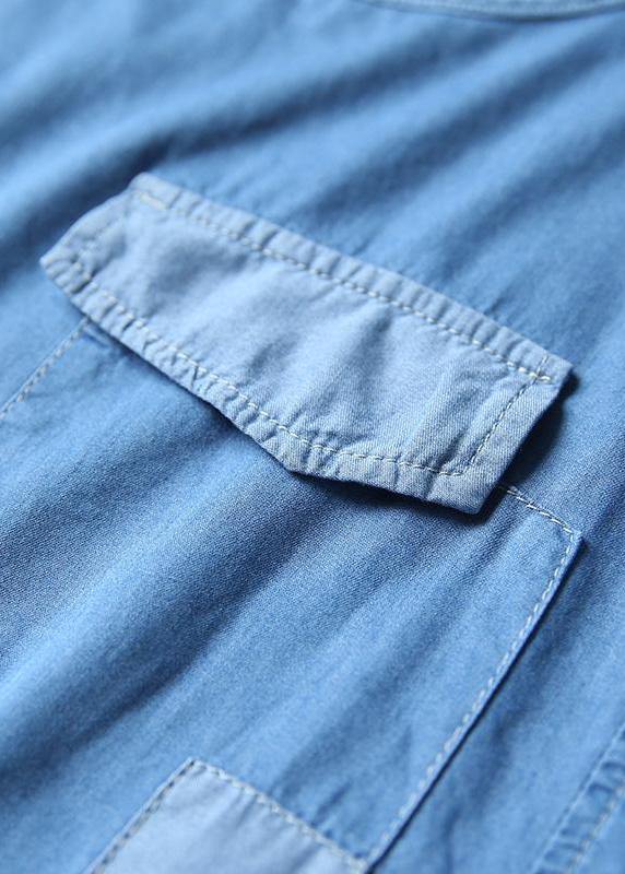 Loose cotton clothes For Women Korea Casual Blue Denim Two Piece Suit - SooLinen