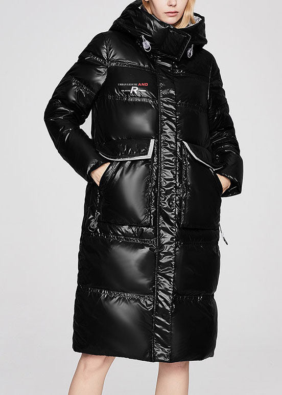 Luxury Black Pocket sFine Warm Winter Duck Down Coat