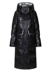 Luxury Black Pocket sFine Warm Winter Duck Down Coat