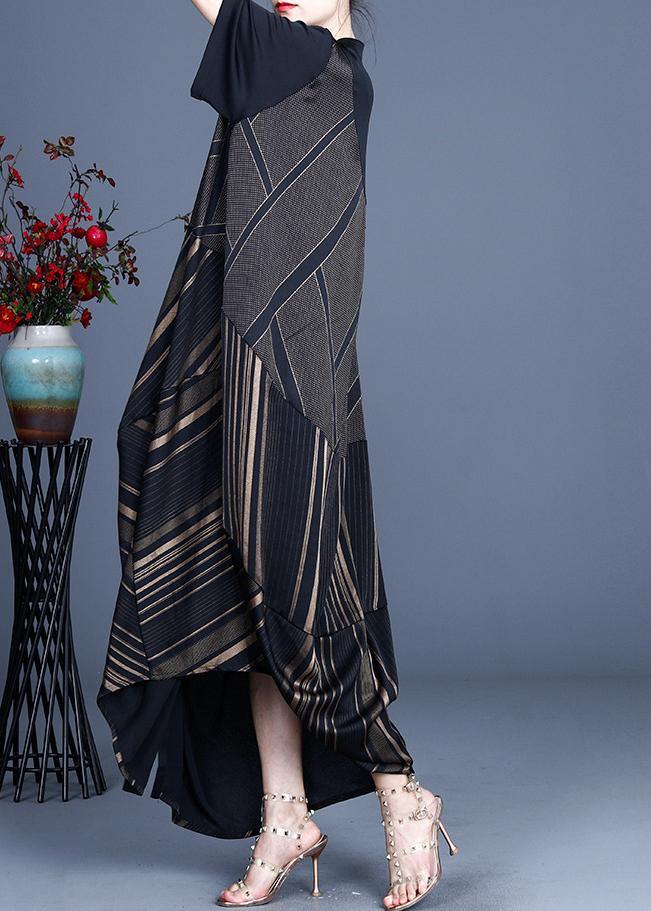 Luxury Black Striped Button Patchwork Coat Summer - SooLinen