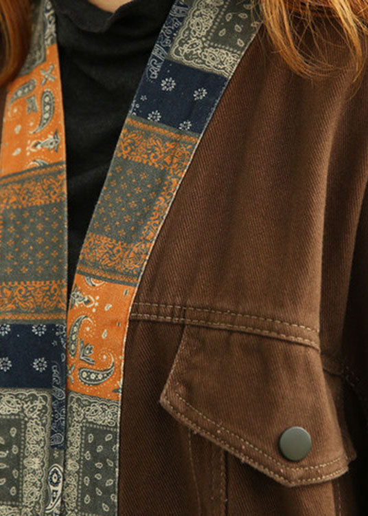 Luxus Brown Casual Taschen binden Herbstmantel