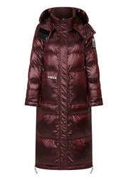 Luxury Mulberry Pockets Graphic lengthen Winter Duck Down Jacket