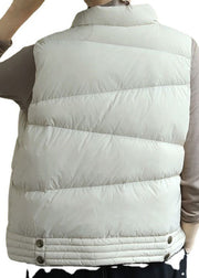 Luxuriöse weiße Taschen Knopf asymmetrisches Design Winter Puffer Weste