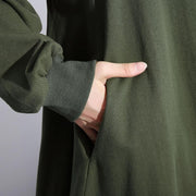 Luxus schwarzer Mantel plus Größe O-Ausschnitt asymmetrisches Design Mäntel feine lange Mäntel mit Reißverschluss