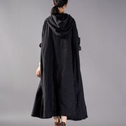Luxury black Coats oversize hooded fashion trench coat Fine baggy Winter coat