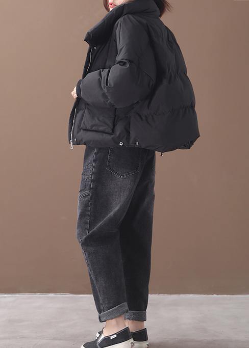 Luxury black goose Down coat trendy plus size down jacket winter stand collar outwear - SooLinen