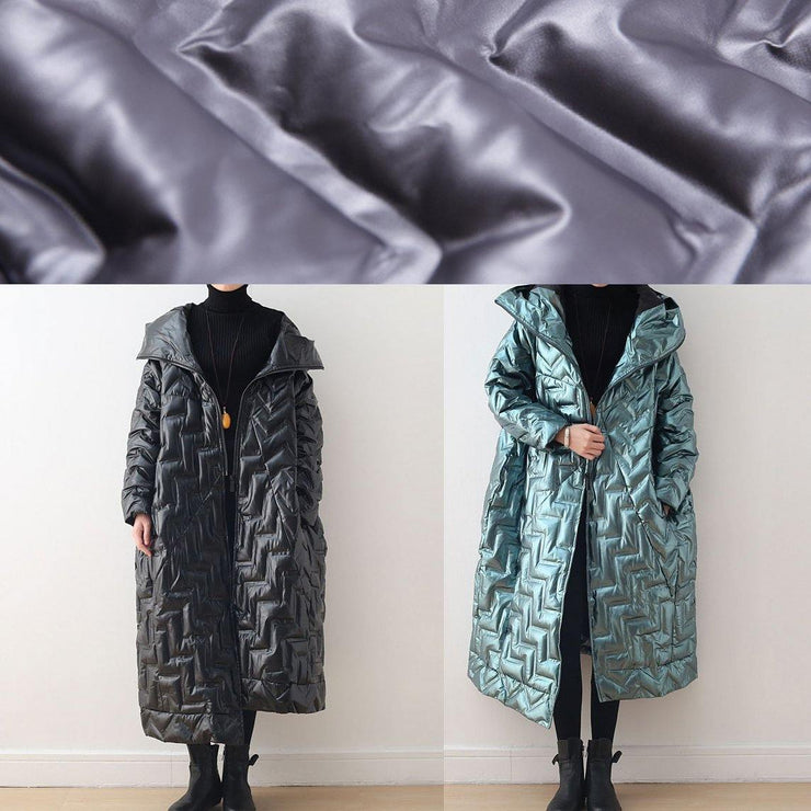 Luxury black warm warm winter coat plussize hoodeddown jacket GlossyNew coats - SooLinen