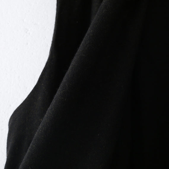 Luxury black woolen long coat oversized asymmetric hem maxi coat women sleeveless long jackets