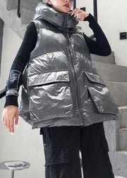 Luxury casual Jackets & Coats sleeveless winter coats silver thick winter women parka - SooLinen