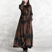 Luxuriöser Wintermantel mit Schokoladendruck plus Größe V-Ausschnitt asymmetrisches Design Mäntel Damen Langarm zwei Möglichkeiten, Mäntel zu tragen