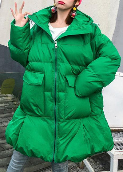 Luxury plus size snow jackets hooded coats green winter women parka - SooLinen