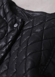 Luxury plus size warm winter over short coat black o neck women outwear - SooLinen