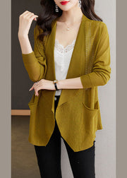 Matcha Colour Hollow Out Ice Size Knit Cardigans Long Sleeve