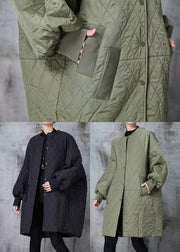 Modern Army Green Oversized Pockets Fine Cotton Filled Parka Jacket Winter